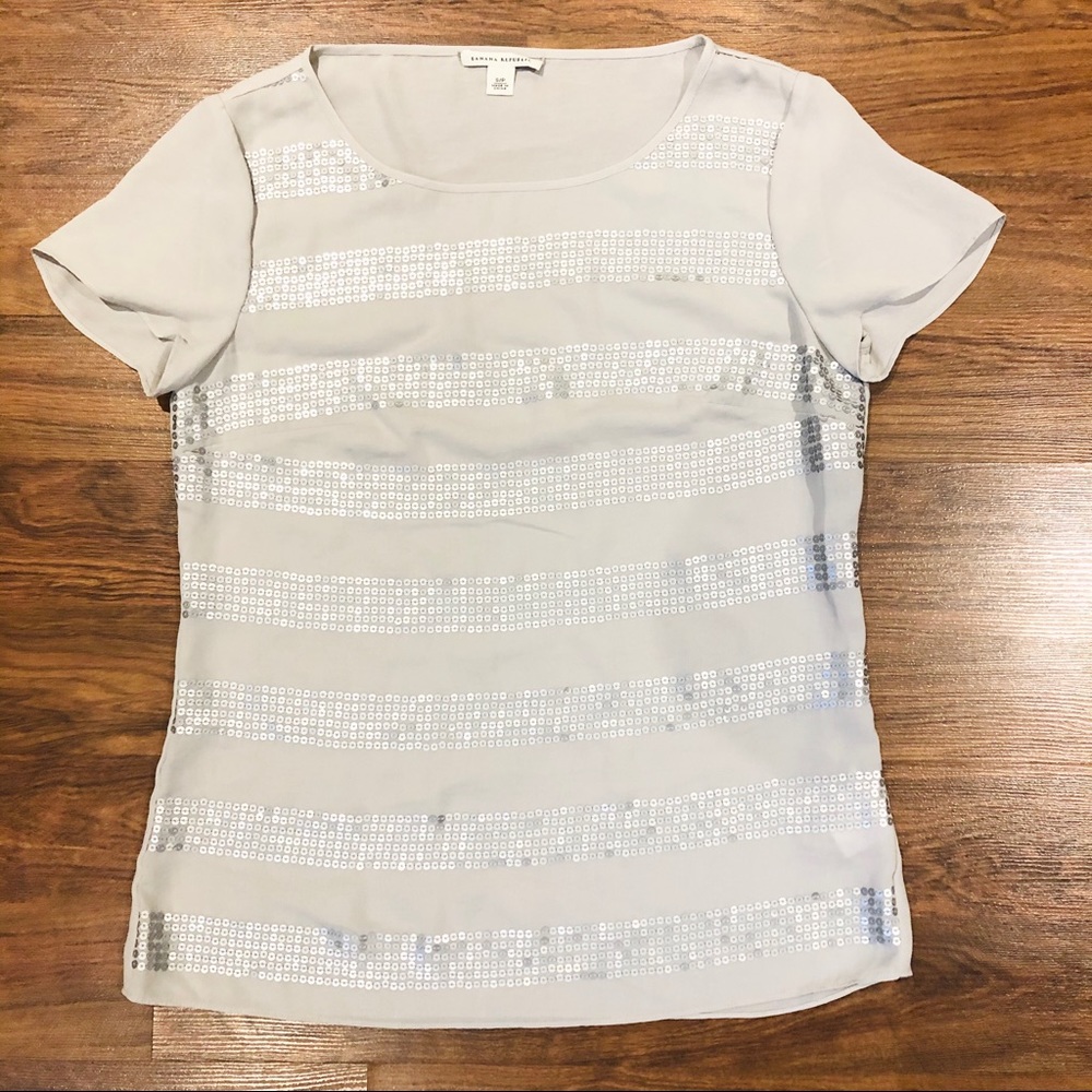 Silky Top With Sequins